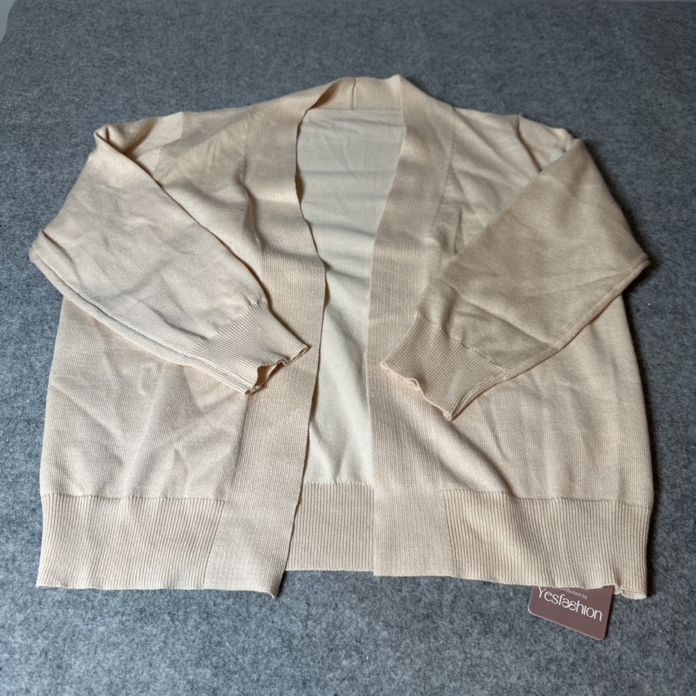 Solid Knit Long Sleeve Crop Open Bolero Cardigan  Beige‎ Sm. NWT Career Classic